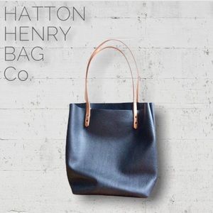 Hatton Henry Onyx Black Leather Tote